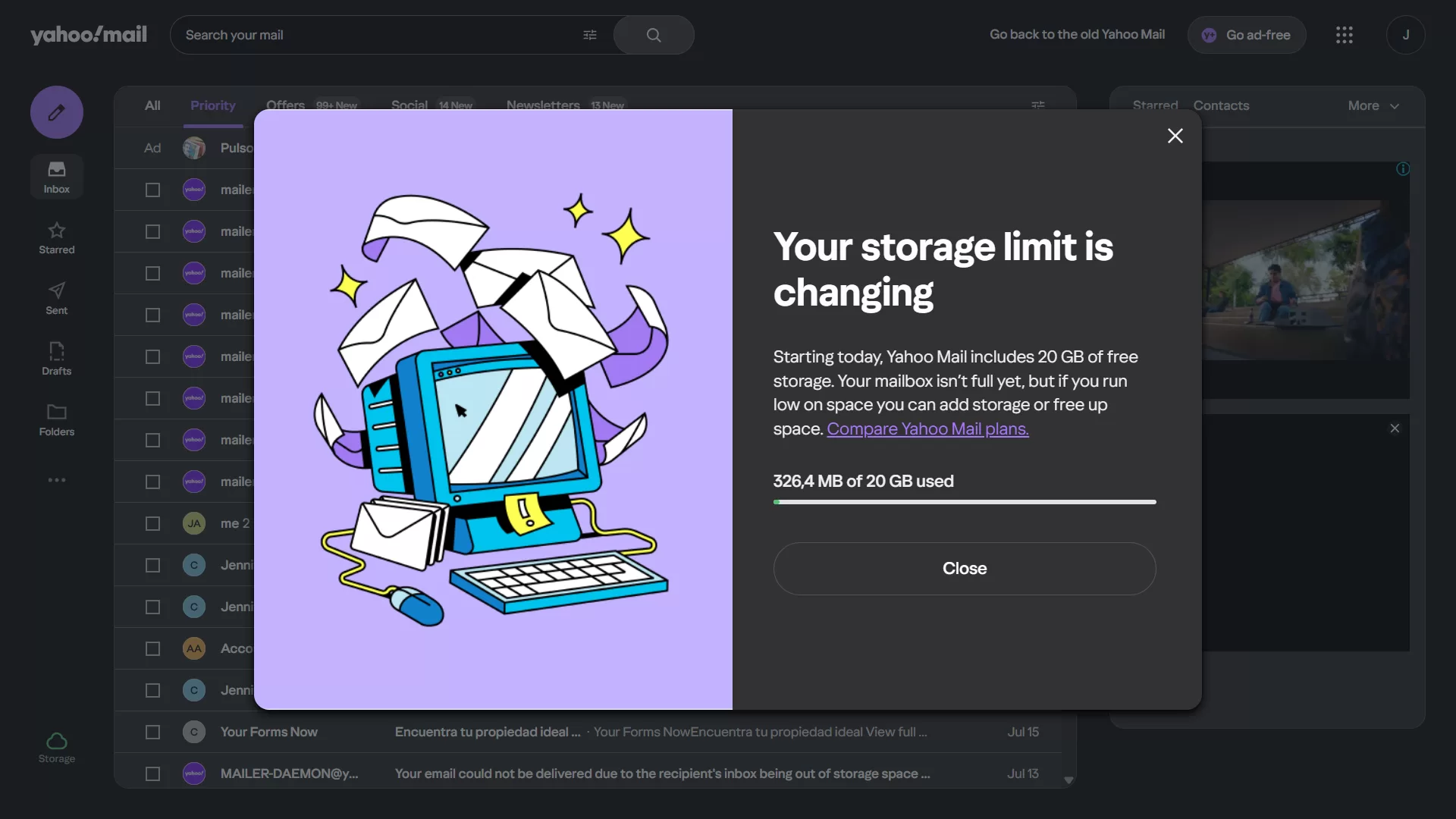 You are currently viewing Yahoo Mail 2025 Ahora 20 GB de almacenamiento gratuito