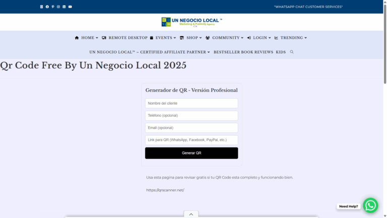 Read more about the article Qr Code Free By Un Negocio Local 2025